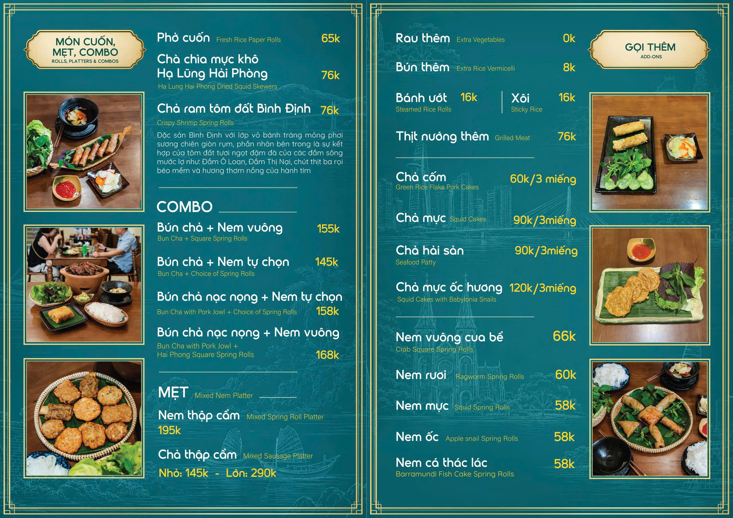Gia Phuc Quan Vietnamese Specialties Menu